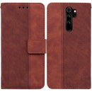 For Xiaomi Redmi Note 8 Pro Geometric Embossed Leather Phone Case(Brown)