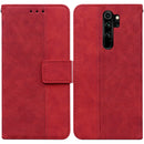 For Xiaomi Redmi Note 8 Pro Geometric Embossed Leather Phone Case(Red)