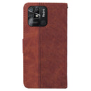 For Xiaomi Redmi 10C Geometric Embossed Leather Phone Case(Brown)