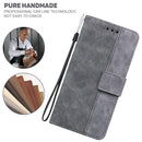 For Xiaomi Redmi 10C Geometric Embossed Leather Phone Case(Grey)