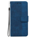 For Xiaomi Redmi 10C Geometric Embossed Leather Phone Case(Blue)