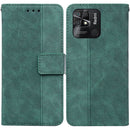 For Xiaomi Redmi 10C Geometric Embossed Leather Phone Case(Green)