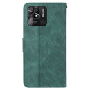 For Xiaomi Redmi 10C Geometric Embossed Leather Phone Case(Green)