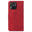 For Xiaomi Redmi 10C Geometric Embossed Leather Phone Case(Red)