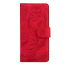 For Motorola Edge 30 Pro Tiger Embossing Pattern Horizontal Flip Leather Phone Case(Red)