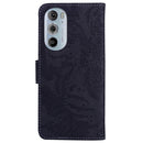 For Motorola Edge 30 Pro Tiger Embossing Pattern Horizontal Flip Leather Phone Case(Black)