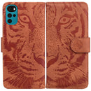 For Motorola Moto G22 Tiger Embossing Pattern Horizontal Flip Leather Phone Case(Brown)