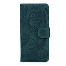 For Motorola Moto G22 Tiger Embossing Pattern Horizontal Flip Leather Phone Case(Green)