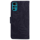 For Motorola Moto G22 Tiger Embossing Pattern Horizontal Flip Leather Phone Case(Black)