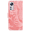 For Xiaomi 12 Pro Tiger Embossing Pattern Horizontal Flip Leather Phone Case(Pink)