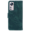 For Xiaomi 12 Pro Tiger Embossing Pattern Horizontal Flip Leather Phone Case(Green)