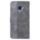 For Samsung Galaxy S9 Geometric Embossed Leather Phone Case(Grey)