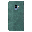 For Samsung Galaxy S9 Geometric Embossed Leather Phone Case(Green)