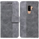 For Samsung Galaxy S9+ Geometric Embossed Leather Phone Case(Grey)
