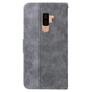 For Samsung Galaxy S9+ Geometric Embossed Leather Phone Case(Grey)