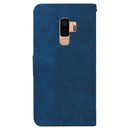 For Samsung Galaxy S9+ Geometric Embossed Leather Phone Case(Blue)