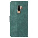 For Samsung Galaxy S9+ Geometric Embossed Leather Phone Case(Green)
