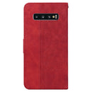 For Samsung Galaxy S10 Geometric Embossed Leather Phone Case(Red)