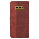 For Samsung Galaxy S10e Geometric Embossed Leather Phone Case(Brown)
