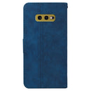 For Samsung Galaxy S10e Geometric Embossed Leather Phone Case(Blue)