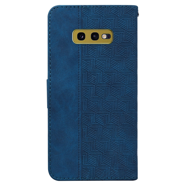 For Samsung Galaxy S10e Geometric Embossed Leather Phone Case(Blue)