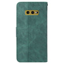 For Samsung Galaxy S10e Geometric Embossed Leather Phone Case(Green)