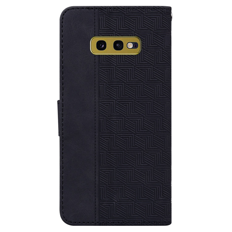 For Samsung Galaxy S10e Geometric Embossed Leather Phone Case(Black)