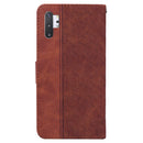 For Samsung Galaxy Note10+ Geometric Embossed Leather Phone Case(Brown)