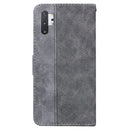 For Samsung Galaxy Note10+ Geometric Embossed Leather Phone Case(Grey)
