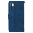For Samsung Galaxy Note10+ Geometric Embossed Leather Phone Case(Blue)