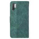 For Samsung Galaxy Note10+ Geometric Embossed Leather Phone Case(Green)