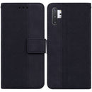 For Samsung Galaxy Note10+ Geometric Embossed Leather Phone Case(Black)