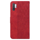 For Samsung Galaxy Note10+ Geometric Embossed Leather Phone Case(Red)