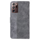 For Samsung Galaxy Note20 Ultra Geometric Embossed Leather Phone Case(Grey)