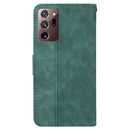 For Samsung Galaxy Note20 Ultra Geometric Embossed Leather Phone Case(Green)