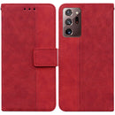 For Samsung Galaxy Note20 Ultra Geometric Embossed Leather Phone Case(Red)