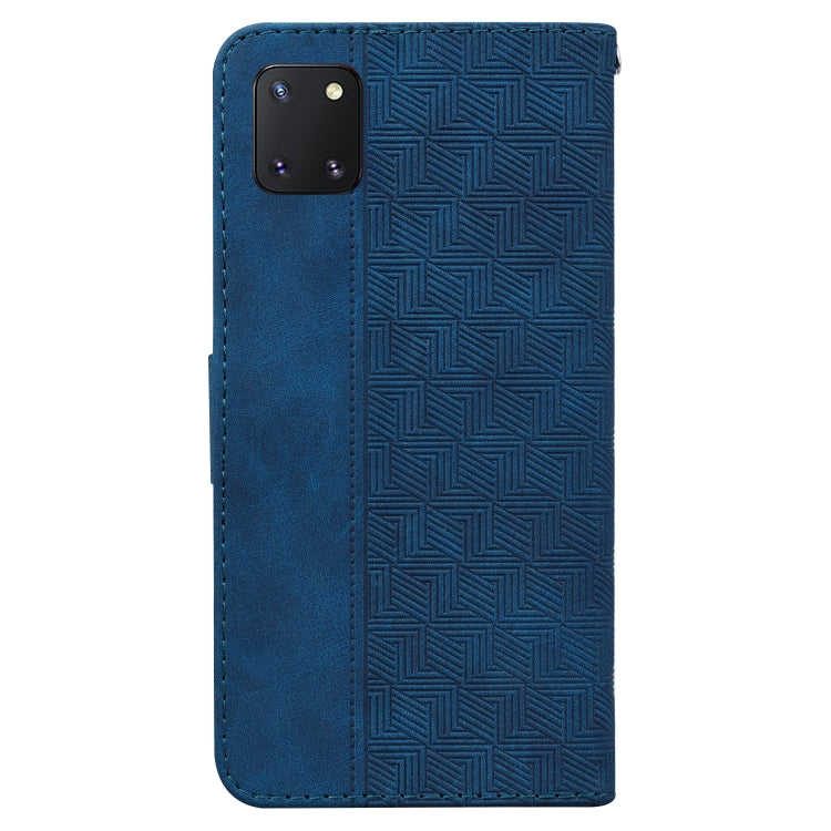 For Samsung Galaxy Note10 Lite / A81 Geometric Embossed Leather Phone Case(Blue)