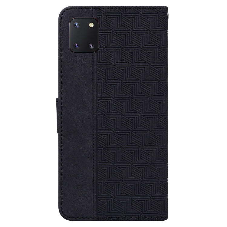 For Samsung Galaxy Note10 Lite / A81 Geometric Embossed Leather Phone Case(Black)
