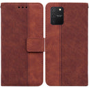 For Samsung Galaxy S10 Lite / A91 Geometric Embossed Leather Phone Case(Brown)