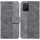 For Samsung Galaxy S10 Lite / A91 Geometric Embossed Leather Phone Case(Grey)