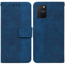 For Samsung Galaxy S10 Lite / A91 Geometric Embossed Leather Phone Case(Blue)
