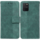 For Samsung Galaxy S10 Lite / A91 Geometric Embossed Leather Phone Case(Green)
