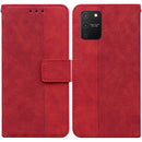 For Samsung Galaxy S10 Lite / A91 Geometric Embossed Leather Phone Case(Red)