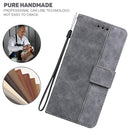 For Samsung Galaxy S20 Geometric Embossed Leather Phone Case(Grey)