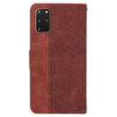 For Samsung Galaxy S20+ Geometric Embossed Leather Phone Case(Brown)