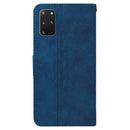 For Samsung Galaxy S20+ Geometric Embossed Leather Phone Case(Blue)