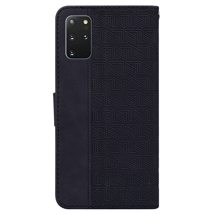 For Samsung Galaxy S20+ Geometric Embossed Leather Phone Case(Black)