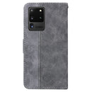 For Samsung Galaxy S20 Ultra Geometric Embossed Leather Phone Case(Grey)