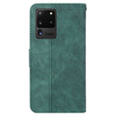 For Samsung Galaxy S20 Ultra Geometric Embossed Leather Phone Case(Green)