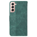 For Samsung Galaxy S21 5G Geometric Embossed Leather Phone Case(Green)